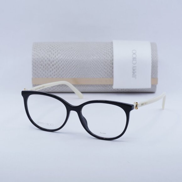 Final Price! Jimmy Choo JC309 09HT 00 Black/White Eyeglasses 53mm - Picture 4 of 12
